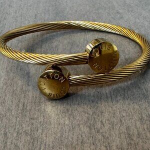 LV Gold Cable Bracelet Bangle Adjustable